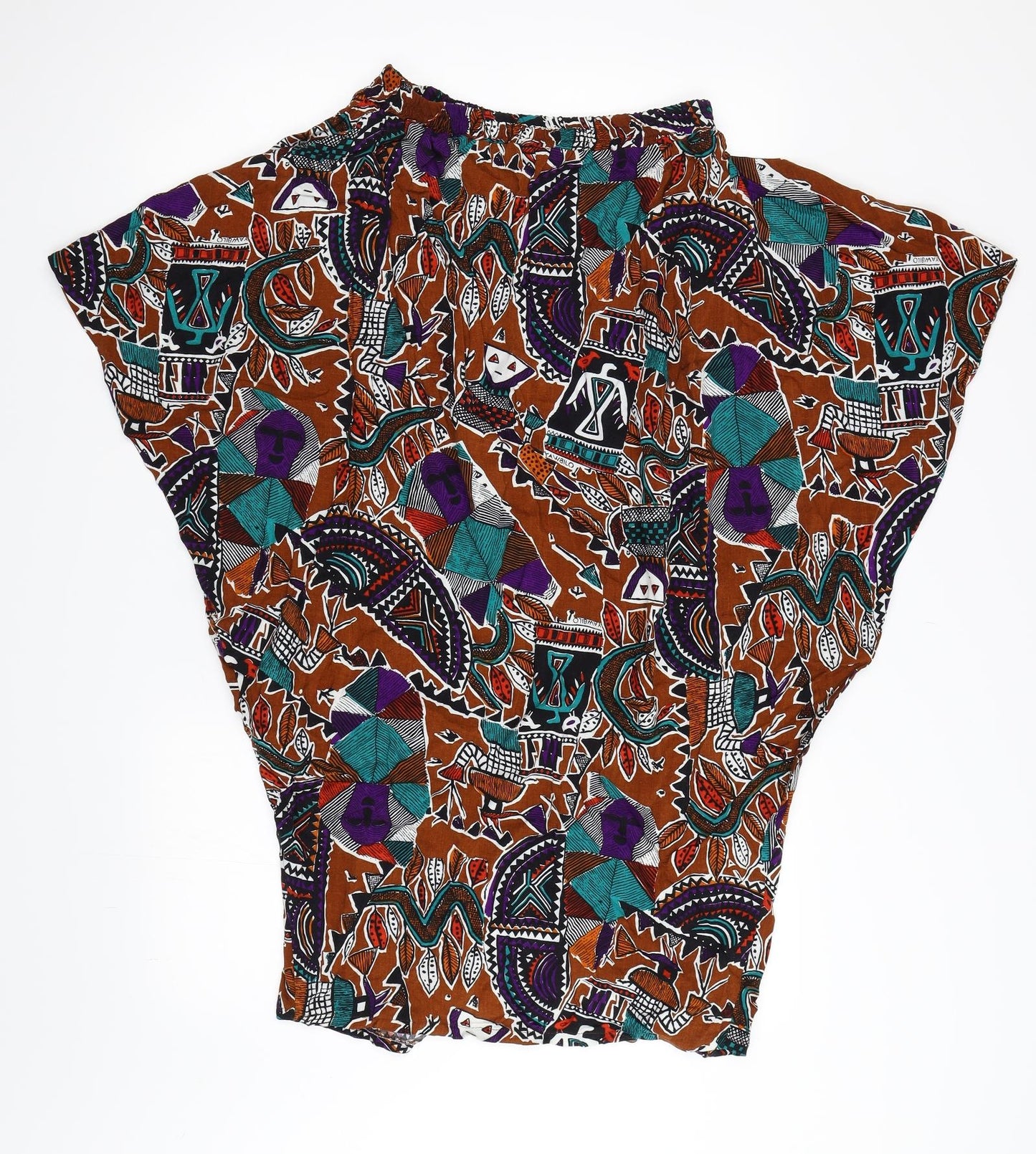 Copperob Womens Multicoloured Geometric  Swing Skirt Size 10