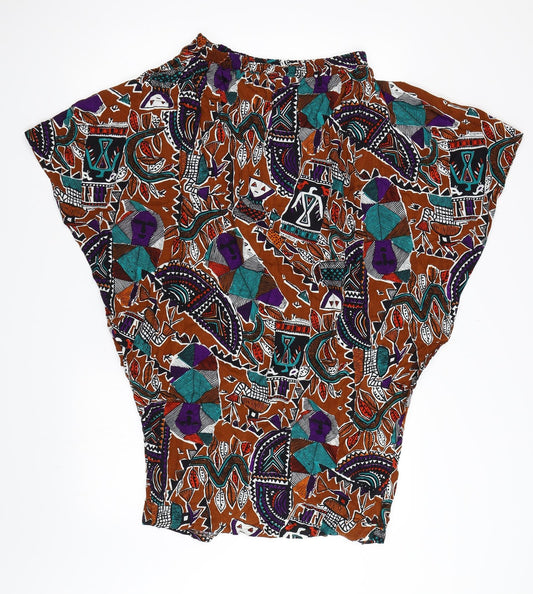 Copperob Womens Multicoloured Geometric  Swing Skirt Size 10