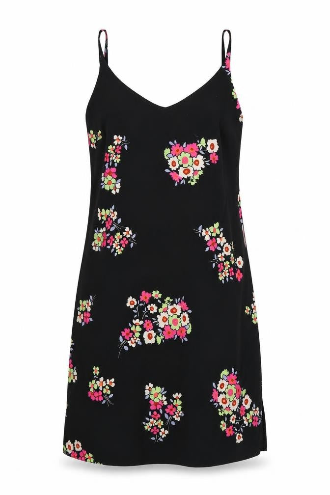 Primark Womens Black Floral  Slip Dress  Size 6