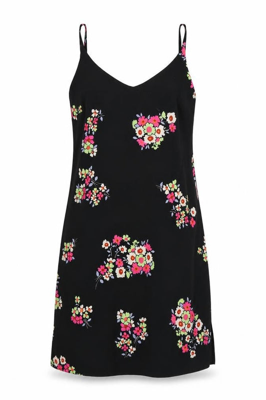 Primark Womens Black Floral  Slip Dress  Size 6