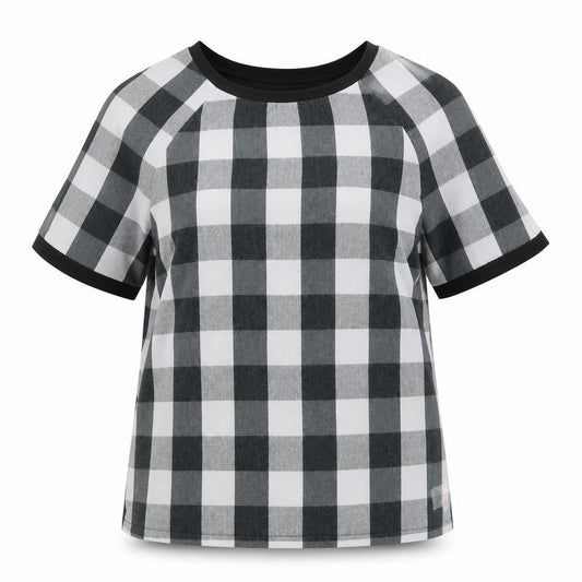 Primark Womens Black Check  Basic T-Shirt Size 6