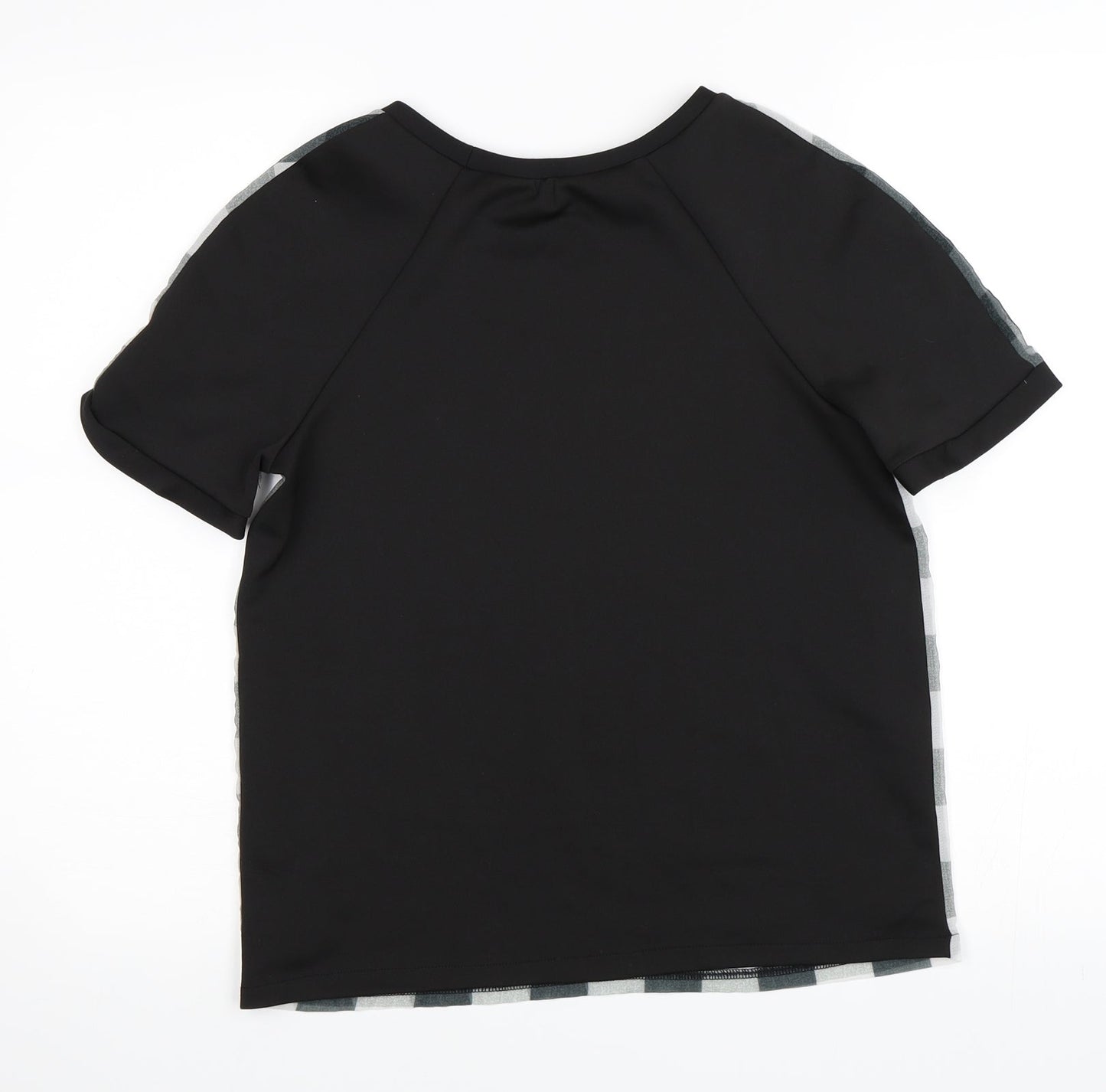 Primark Womens Black Check  Basic T-Shirt Size 6