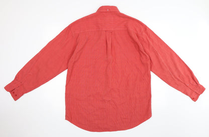 Back view of Cooper men’s pink button-up, size L