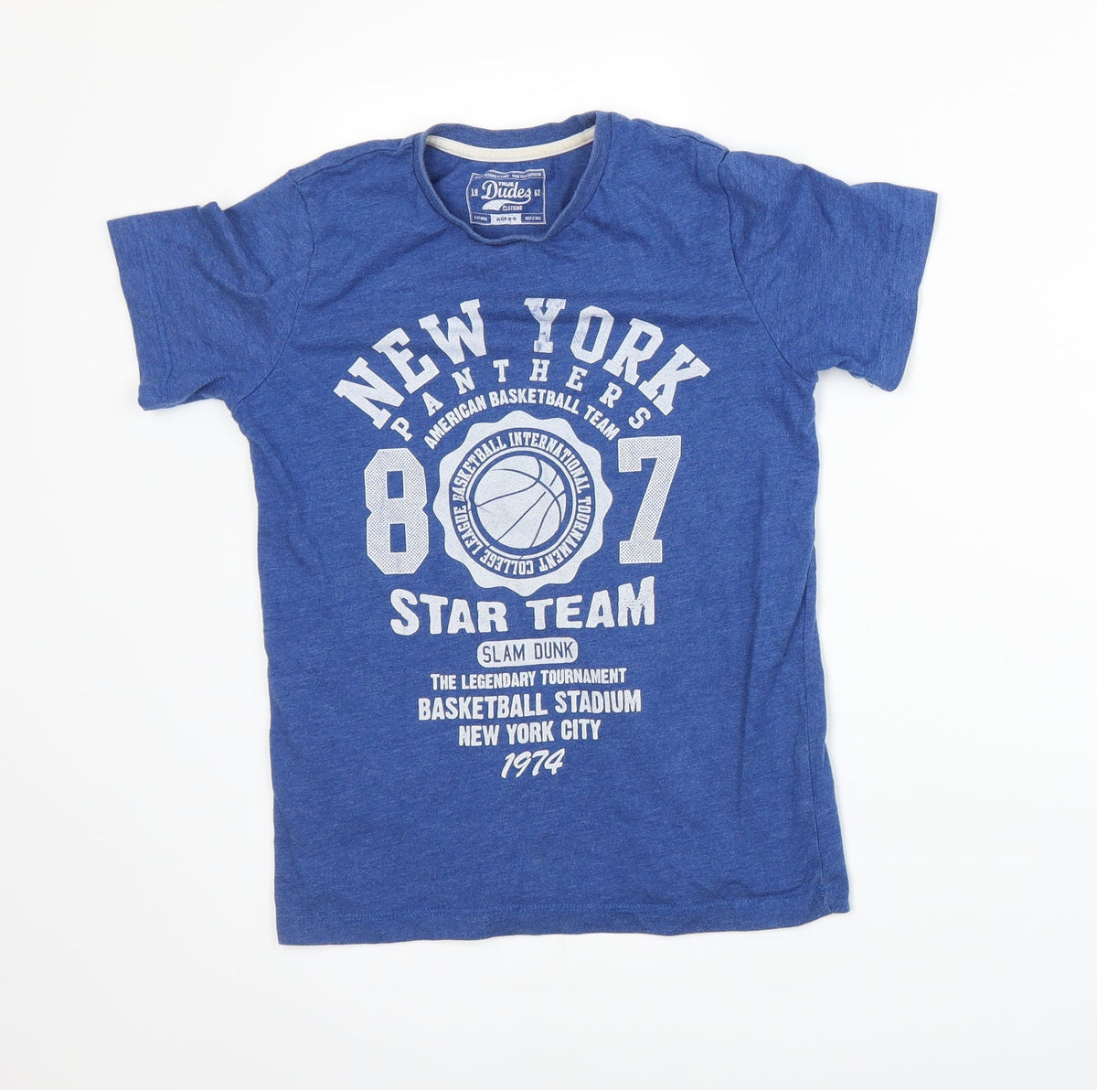 True Dudes Boys Blue   Basic T-Shirt Size 9 Years