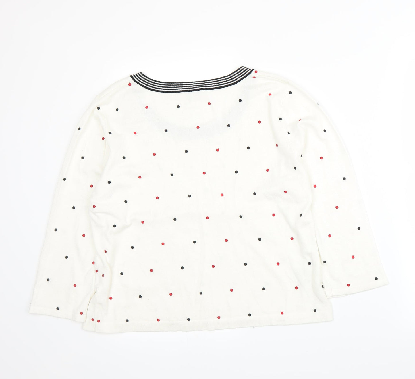 CC Womens White Polka Dot  Pullover Jumper Size XL