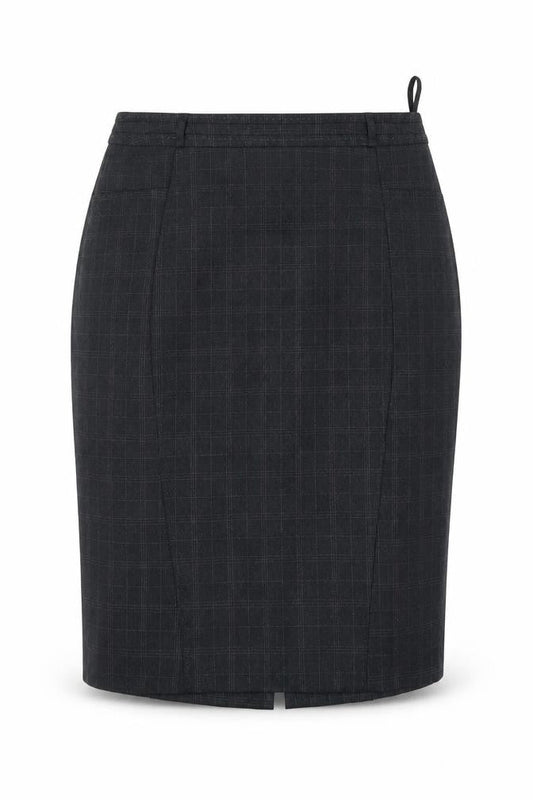 Front view of Atmosphere women’s grey a-line skirt, size UK 14