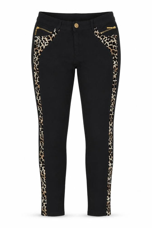 Front view of Miss Bou women’s black skinny jeans, size UK 8, 25-inch leg