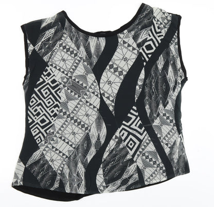 Front view of Blonde + Blonde women’s black basic blouse, size UK 10