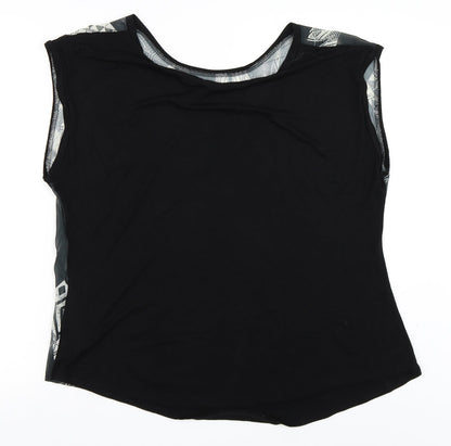 Back view of Blonde + Blonde women’s black basic blouse, size UK 10