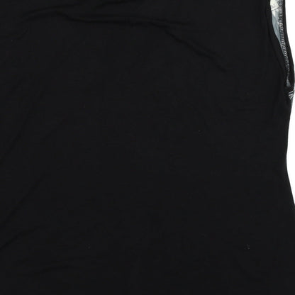 Brand and care label for Blonde + Blonde women’s black basic blouse, size UK 10
