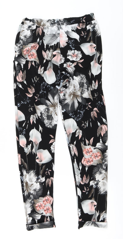 Back view of Pink Boutique women’s black trousers, size UK 10, 27-inch leg