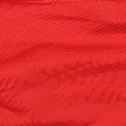Brand and care label for Stylewise women’s red cropped blouse, size L