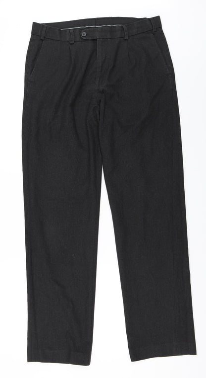 Additional front view of Skopes men’s grey trousers, size 34, in, 32-inch leg