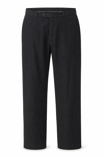 Front view of Skopes men’s grey trousers, size 34, in, 32-inch leg