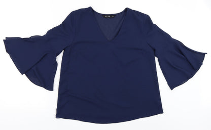 Additional front view of F&F women’s blue basic blouse, size UK 10