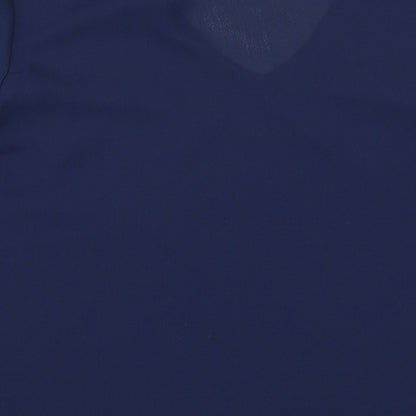 Brand and care label for F&F women’s blue basic blouse, size UK 10
