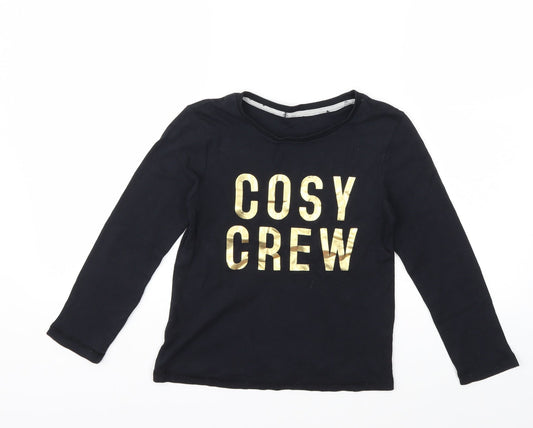 George Girls Black   Basic T-Shirt Size 9-10 Years