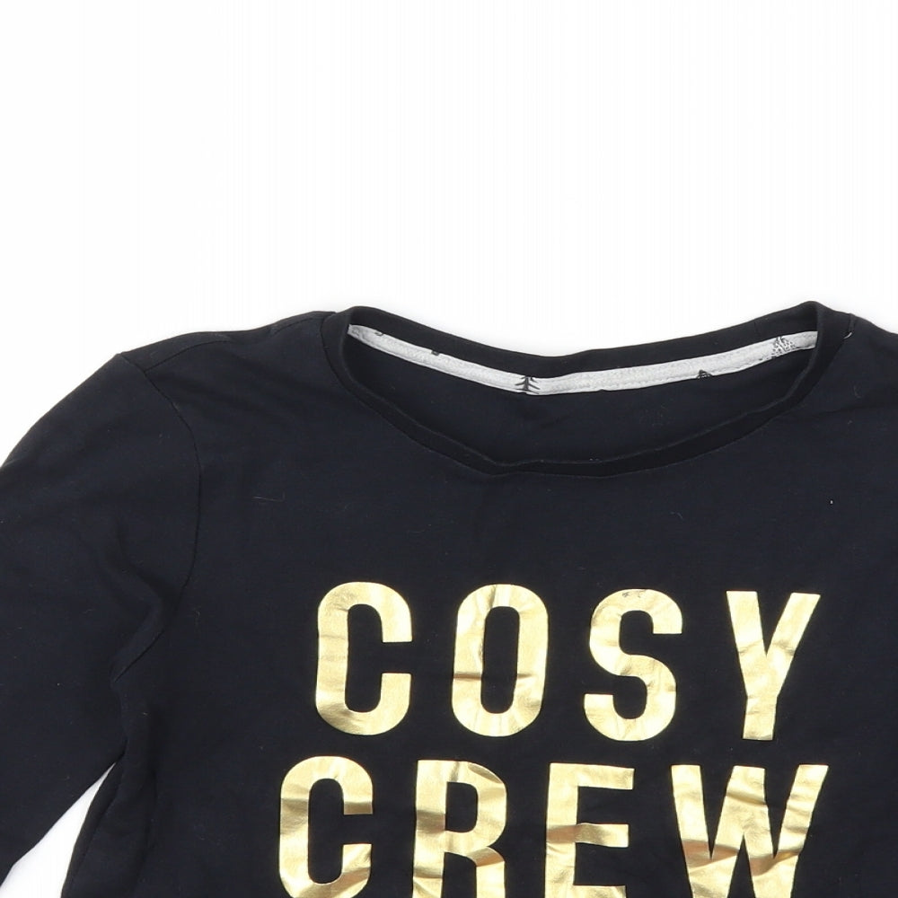 George Girls Black   Basic T-Shirt Size 9-10 Years