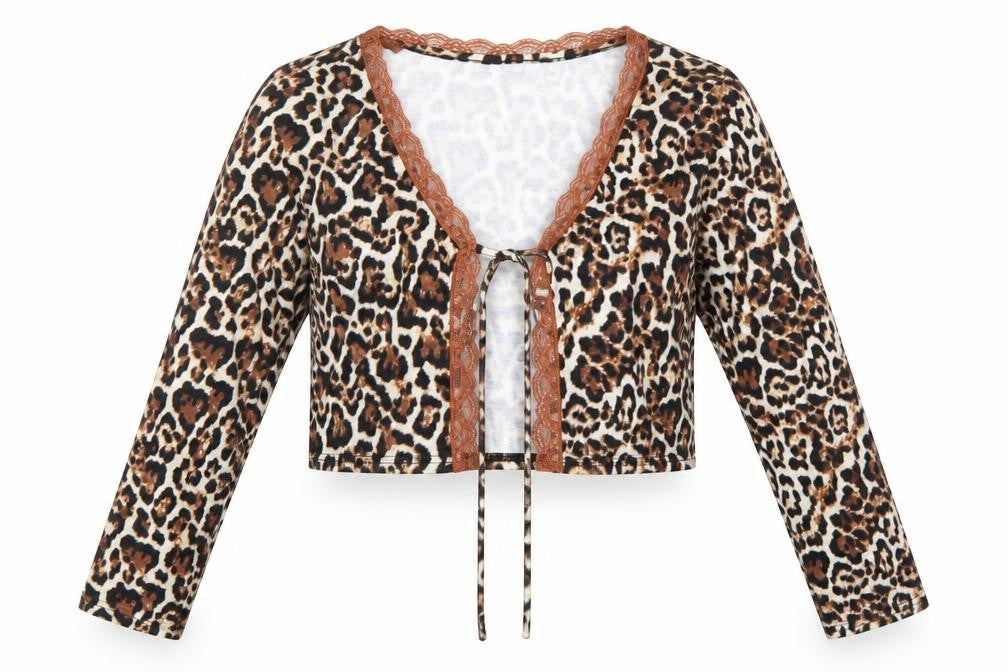 SheIn Womens Brown Animal Print  Basic Blouse Size XL