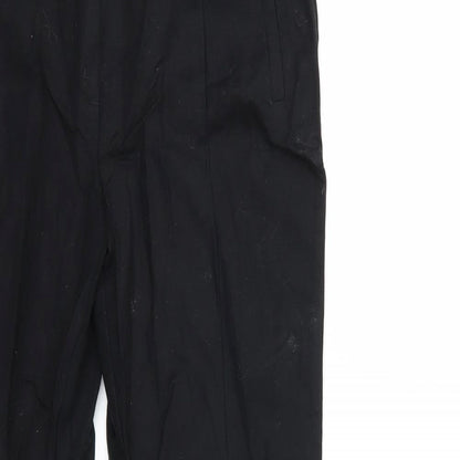 Close-up detail of Next women’s black trousers, size UK 12, 25-inch leg