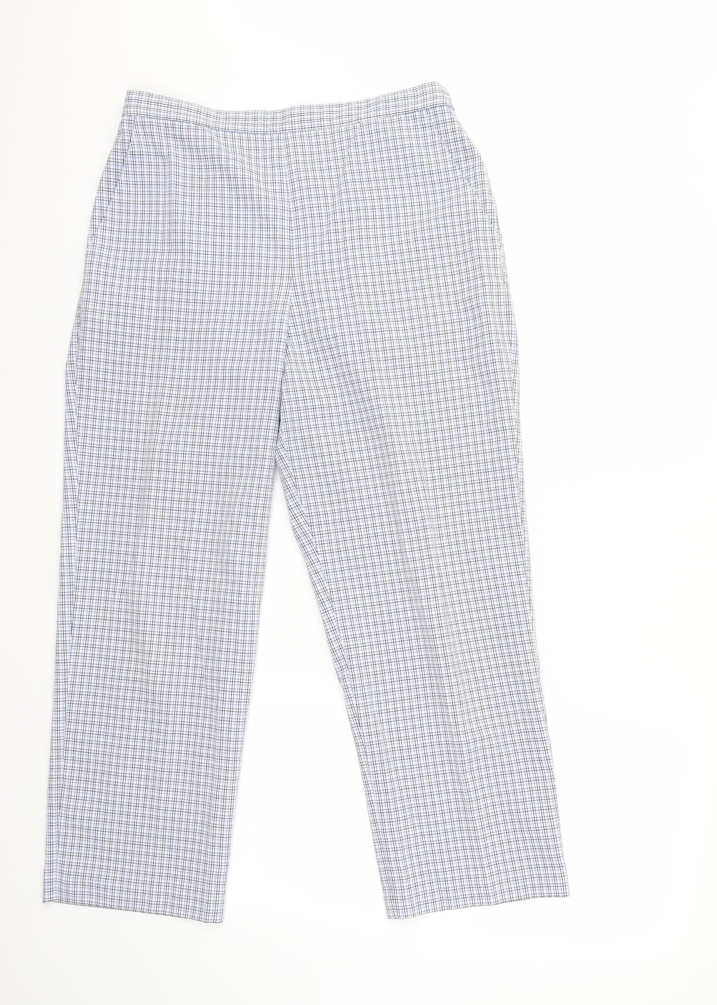 happit Womens Blue Check  Trousers  Size 14 L27 in
