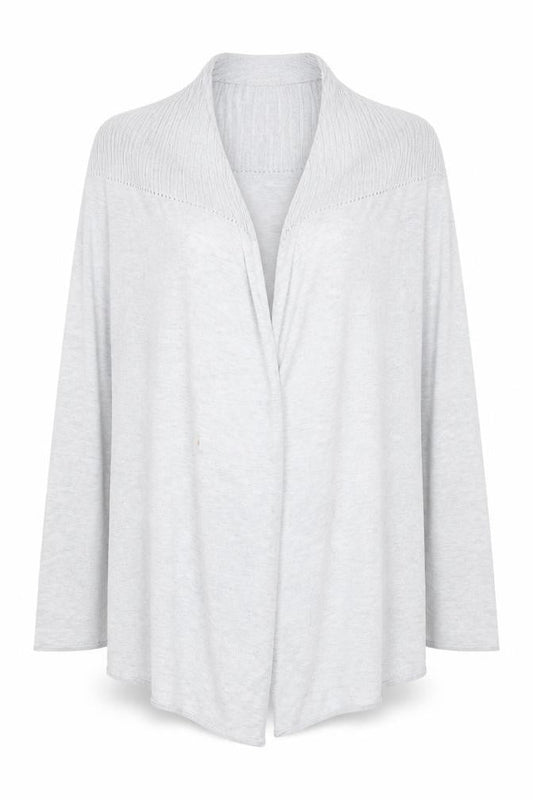 Front view of F&F women’s grey cardigan jumper, size UK 14