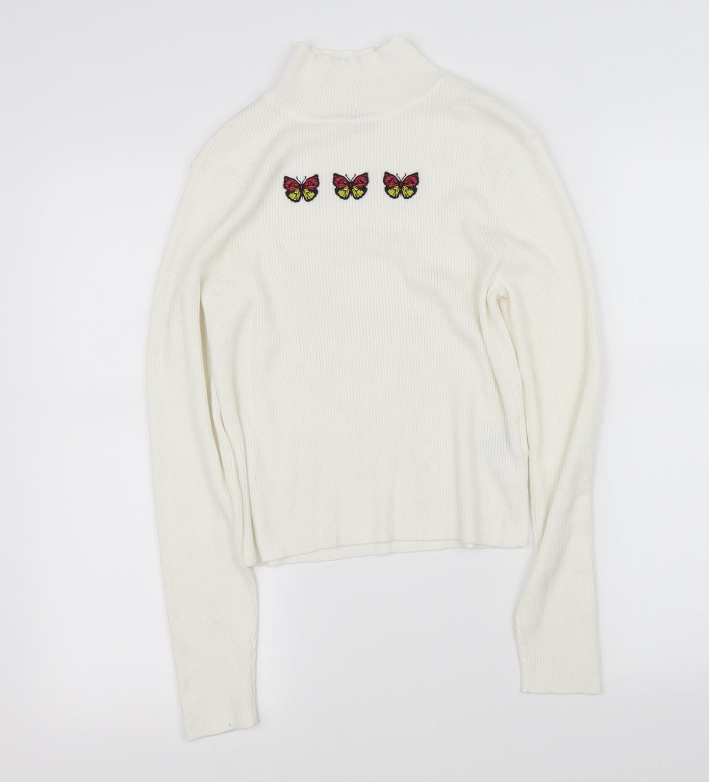 pre worn Girls White   Pullover Jumper Size L