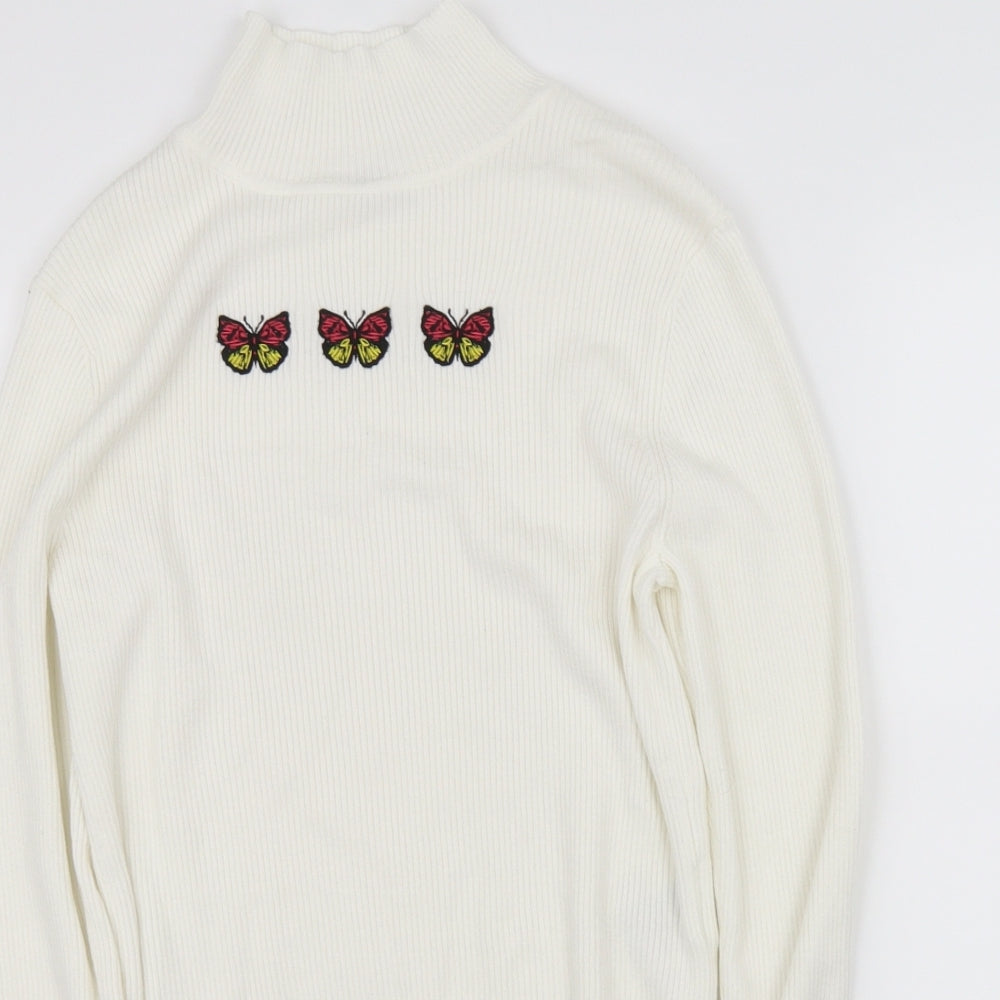pre worn Girls White   Pullover Jumper Size L