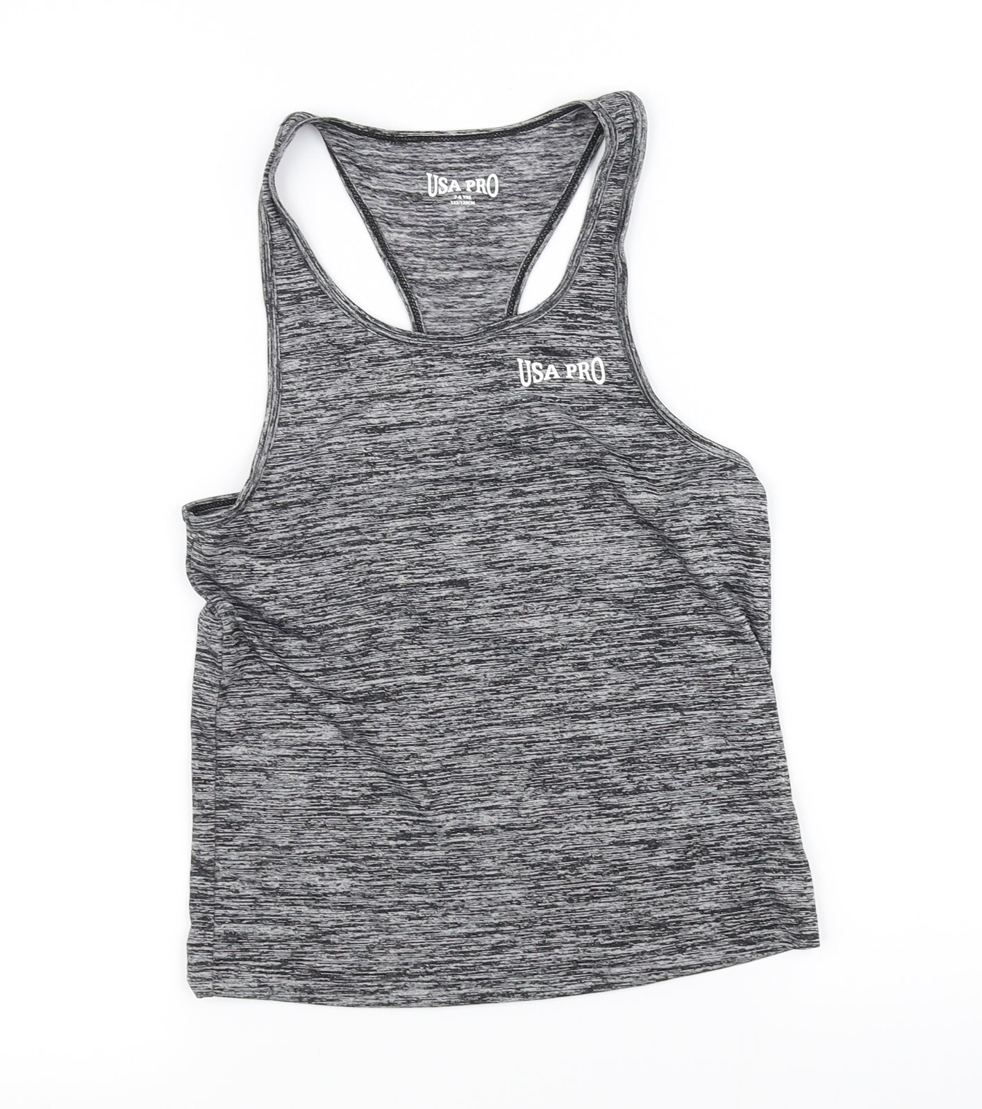 USA Pro Girls Grey   Basic Tank Size 7-8 Years