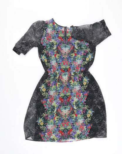 Preloved Warehouse Womens Black Floral  Fit & Flare  Size 8 - Back
