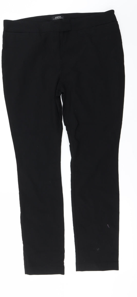 Papaya Womens Black   Trousers  Size 14 L26 in