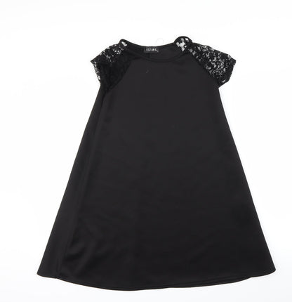 Front view of Club L women’s black a-line, size UK 12