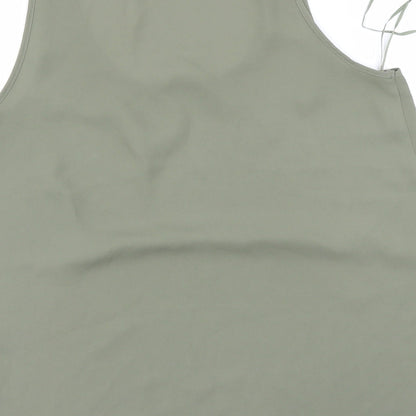 Brand and care label for Papaya women’s green basic blouse, size UK 8