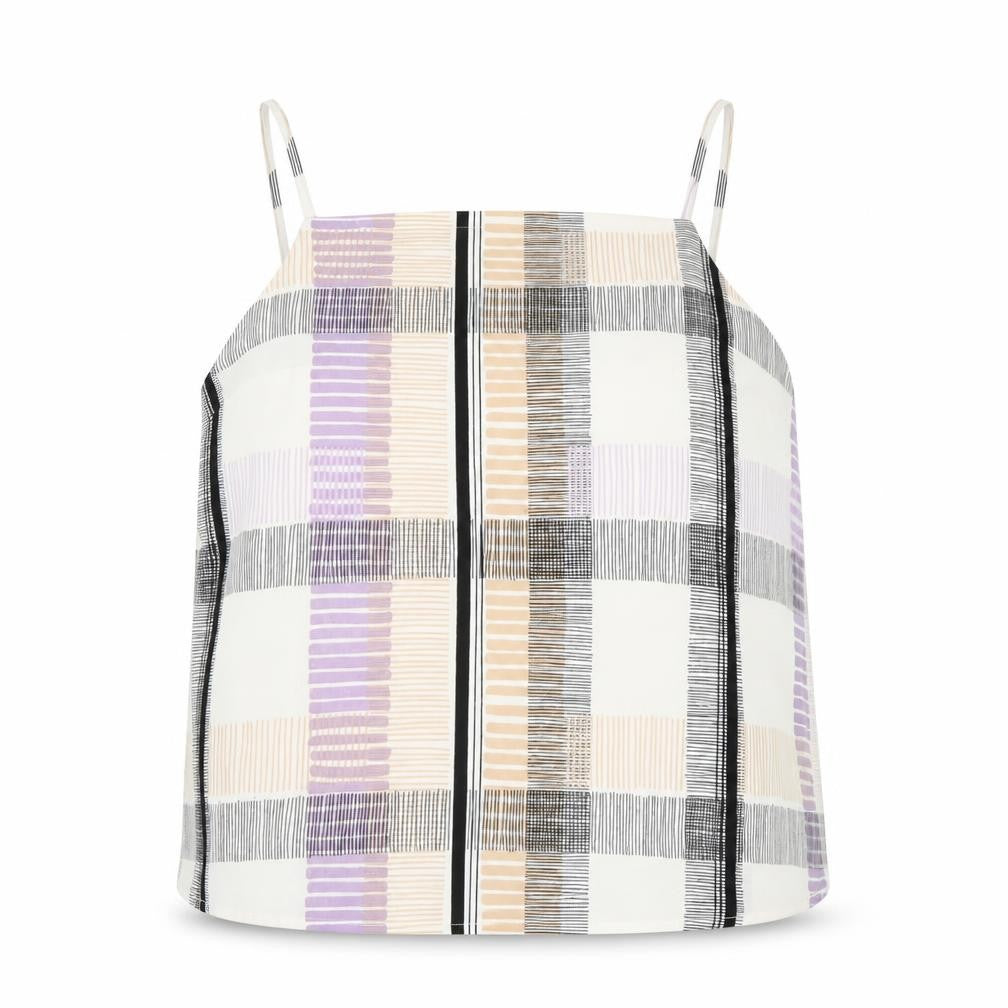 Marks & Spencer Womens Ivory Check  Basic Blouse Size 6