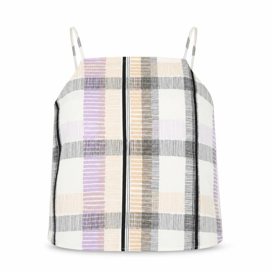 Marks and Spencer Womens Ivory Check  Basic Blouse Size 6