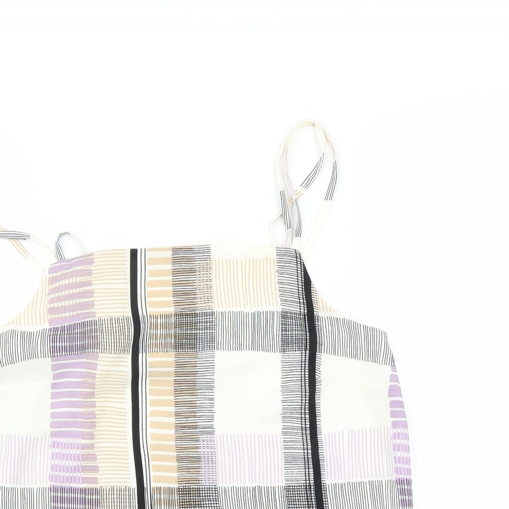 Marks and Spencer Womens Ivory Check  Basic Blouse Size 6