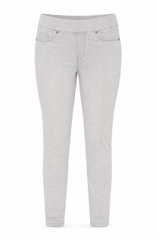 Front view of denim co women’s grey skinny jeans, size UK 6, 23-inch leg