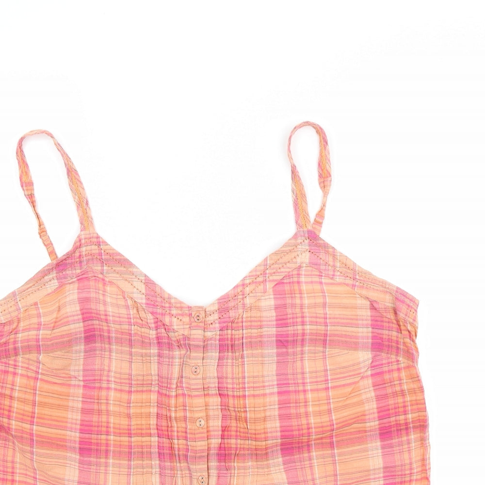 TU Womens Orange Check  Camisole Blouse Size 20