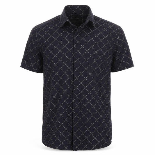 Front view of Next men’s black button-up, size M