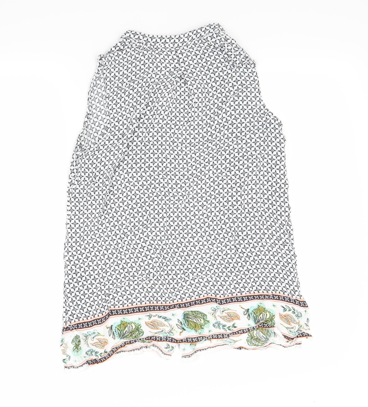 George Womens White Floral  Basic Blouse Size 10