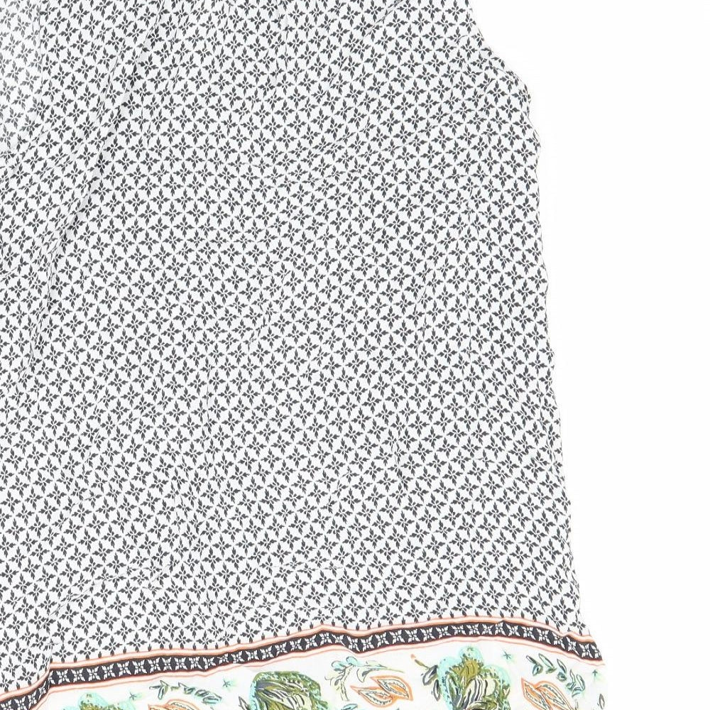 George Womens White Floral  Basic Blouse Size 10