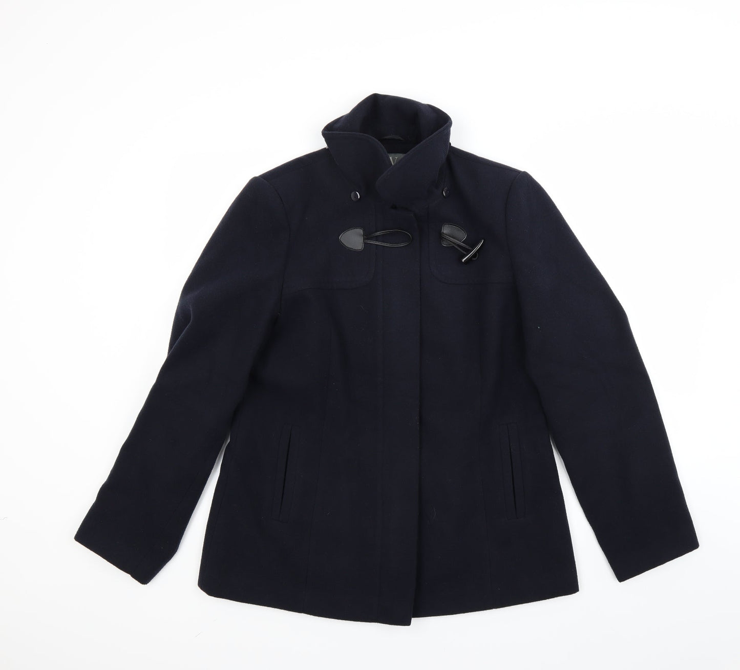 Wallis Womens Blue  Fleece Overcoat Coat Size 14