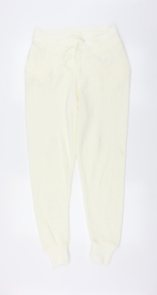 stretch Womens Ivory Solid   Lounge Pants Size L
