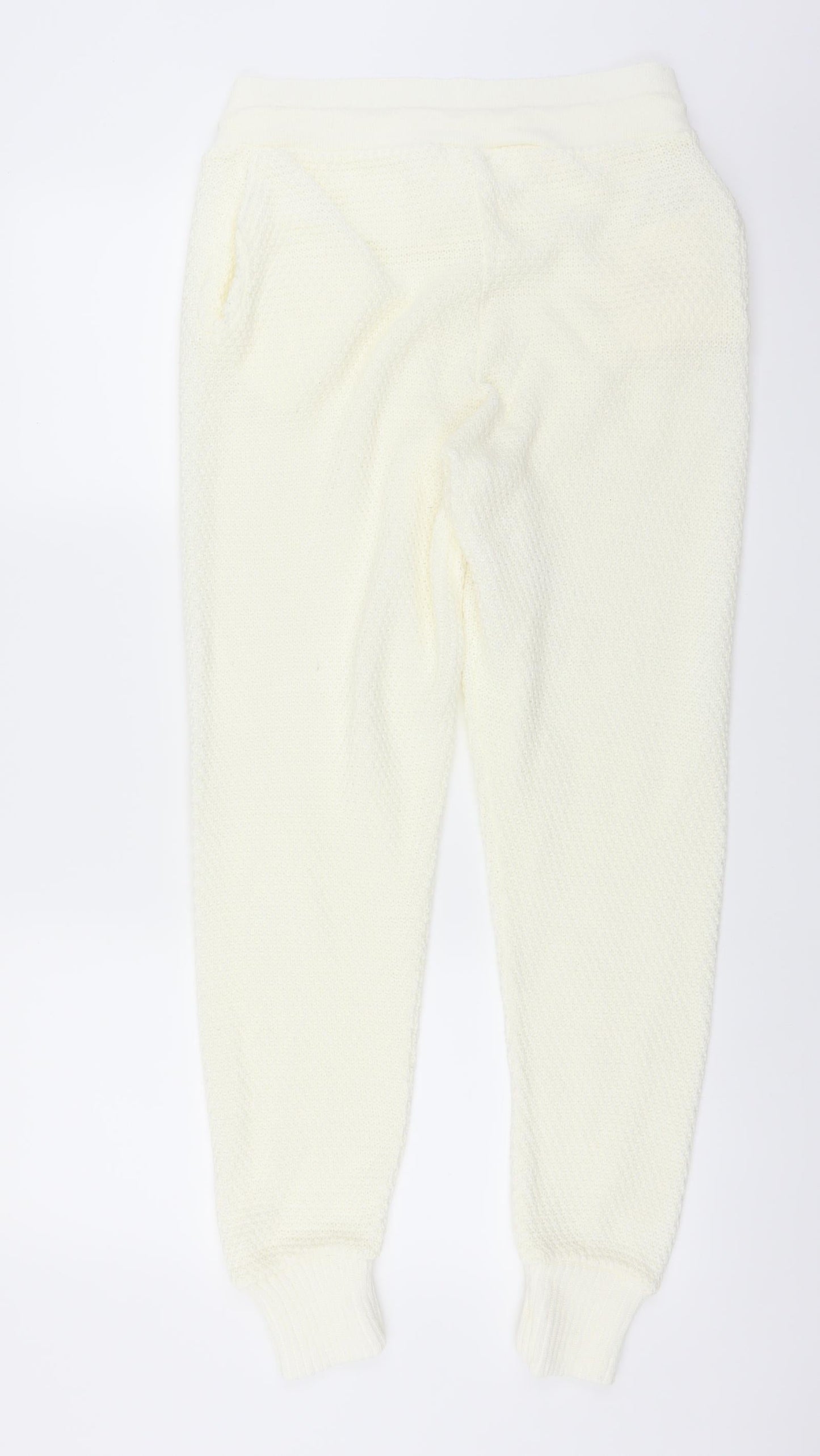 stretch Womens Ivory Solid   Lounge Pants Size L