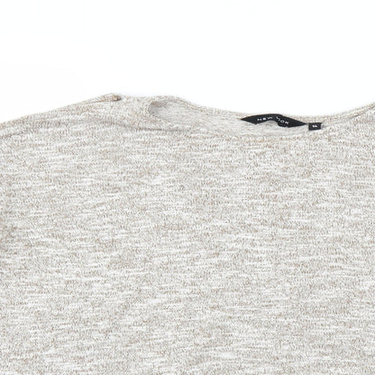 Close-up detail of New Look women’s beige jumper, size UK 14