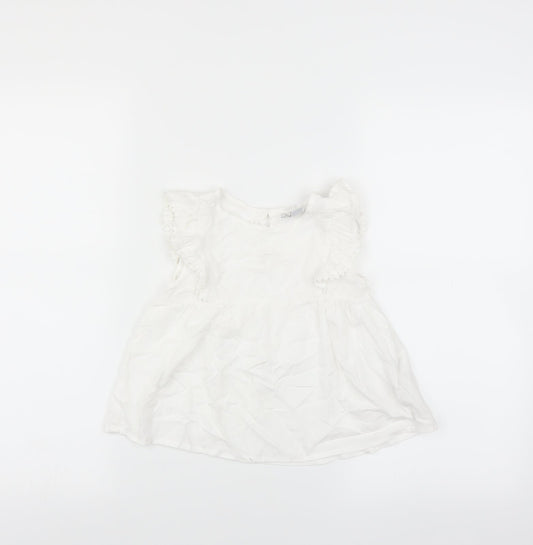 Primark Girls White   Basic Blouse Size 6-7 Years