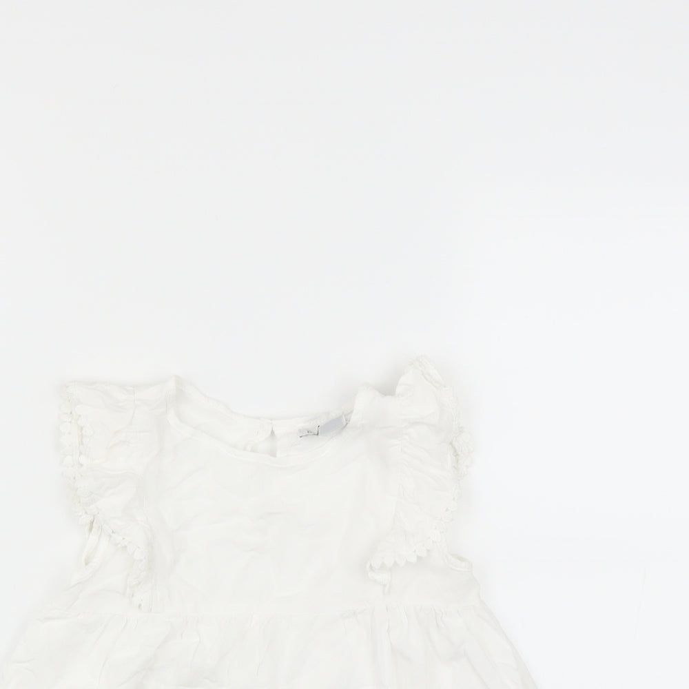 Primark Girls White   Basic Blouse Size 6-7 Years
