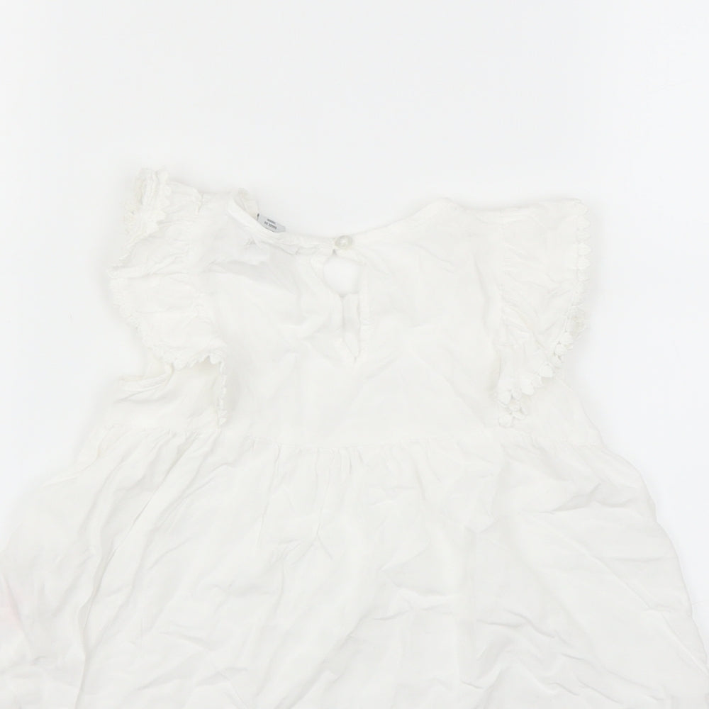 Primark Girls White   Basic Blouse Size 6-7 Years