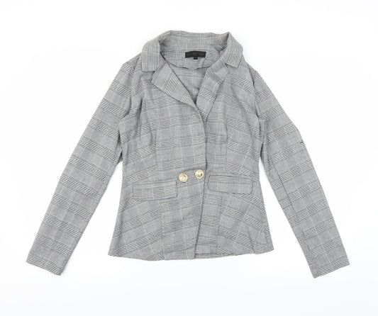 Love & Other things Womens Black Houndstooth  Jacket Blazer Size XS