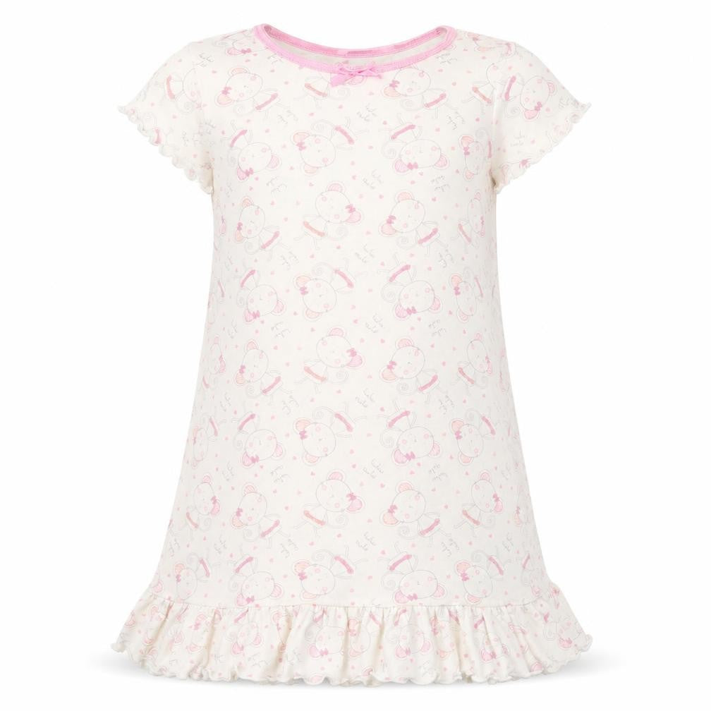 Matalan Girls White Geometric Jersey Top Dress Size 3-4 Years  - Mouse Print